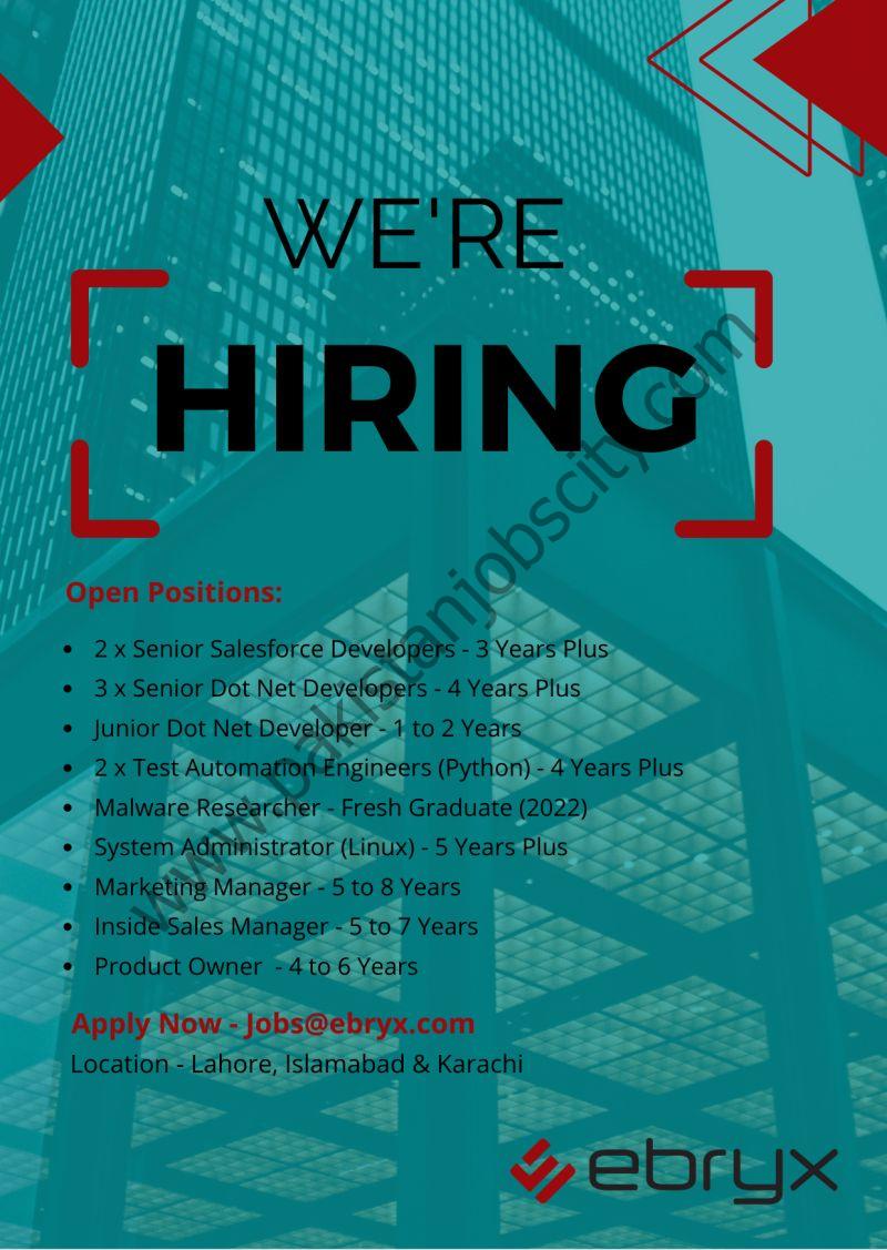 Ebryx Pvt Ltd Jobs February 2023 1
