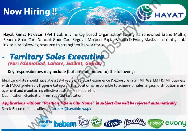 Hayat Kimya Pakistan Pvt Ltd Jobs Territory Sales Executive 1
