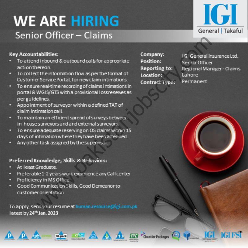 IGI General Insurance Limited Jobs Senior Officer Claims 1