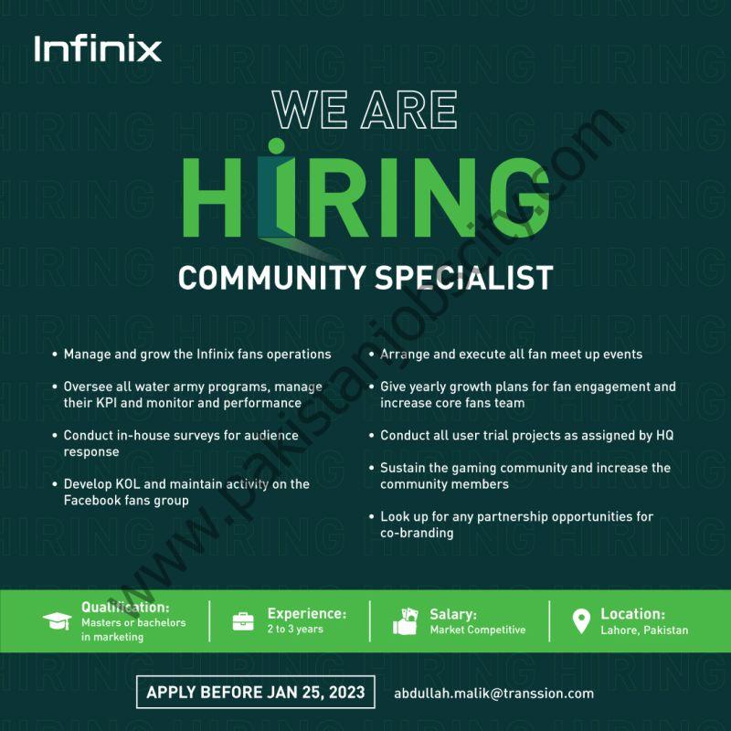 Infinix Mobile Technology Jobs Community Specialist 1