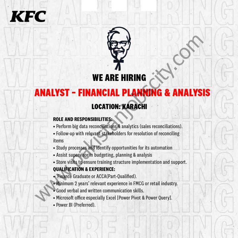 KFC Pakistan Jobs Analyst Financial Planning & Analysis 1