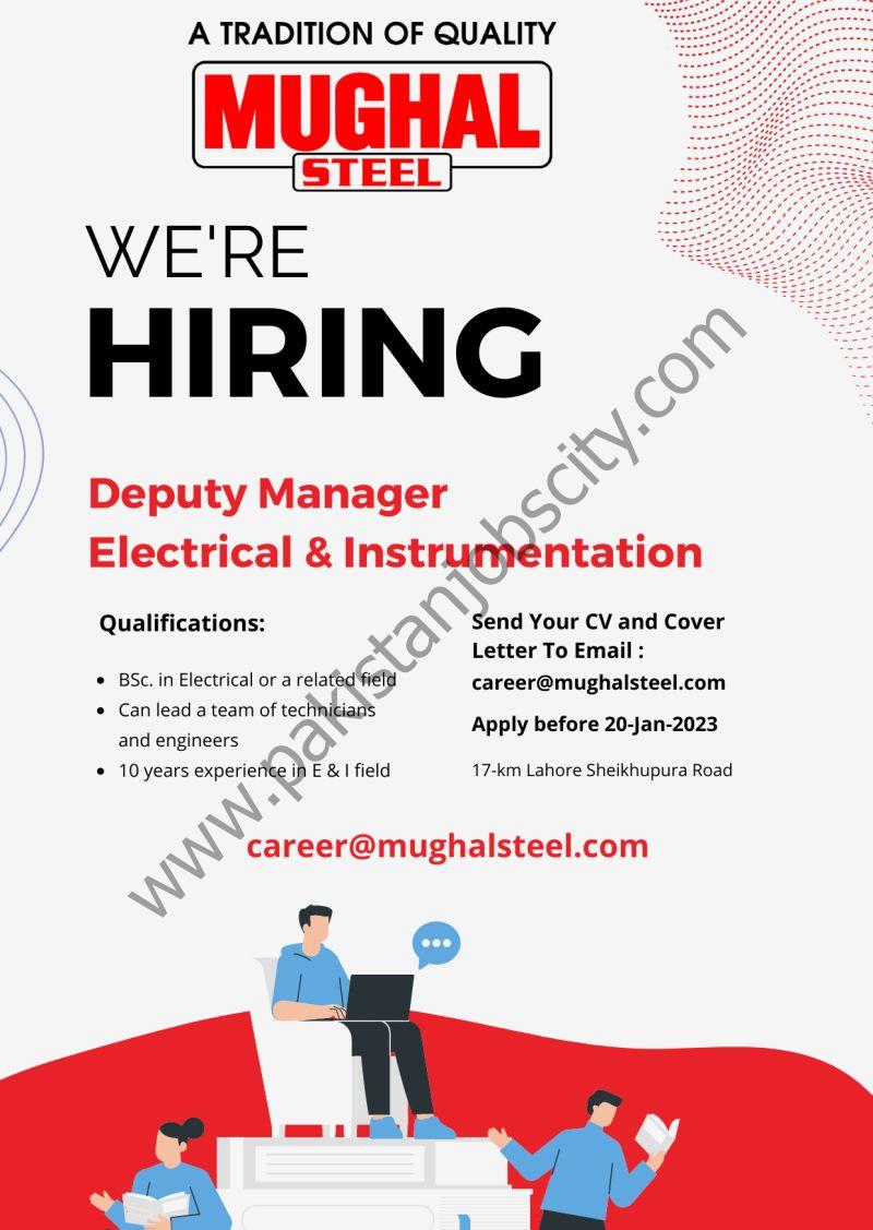 Mughal Iron & Steel Industries Limited MISIL Jobs Deputy Manager Electrical or Instrumentation 1