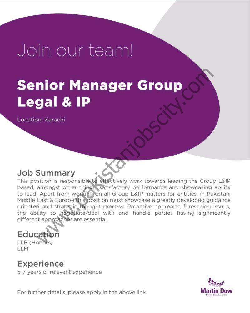 MartinDow Limited Jobs Senior Manager Group Legal & IP 1