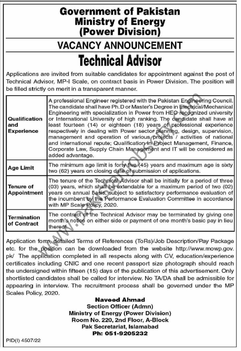 Ministry of Energy Jobs 22 January 2023 Express 1