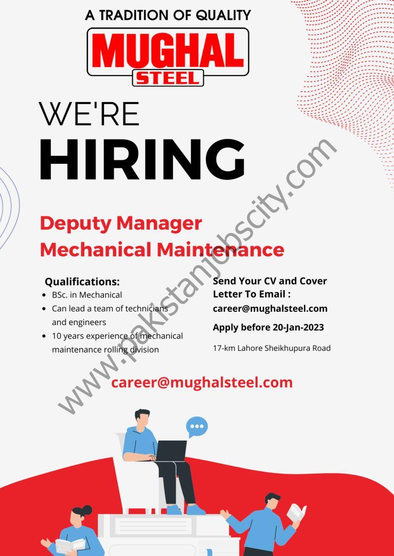 Mughal Iron & Steel Industries Limited MISIL Jobs Deputy Manager Mechanical Maintenance1