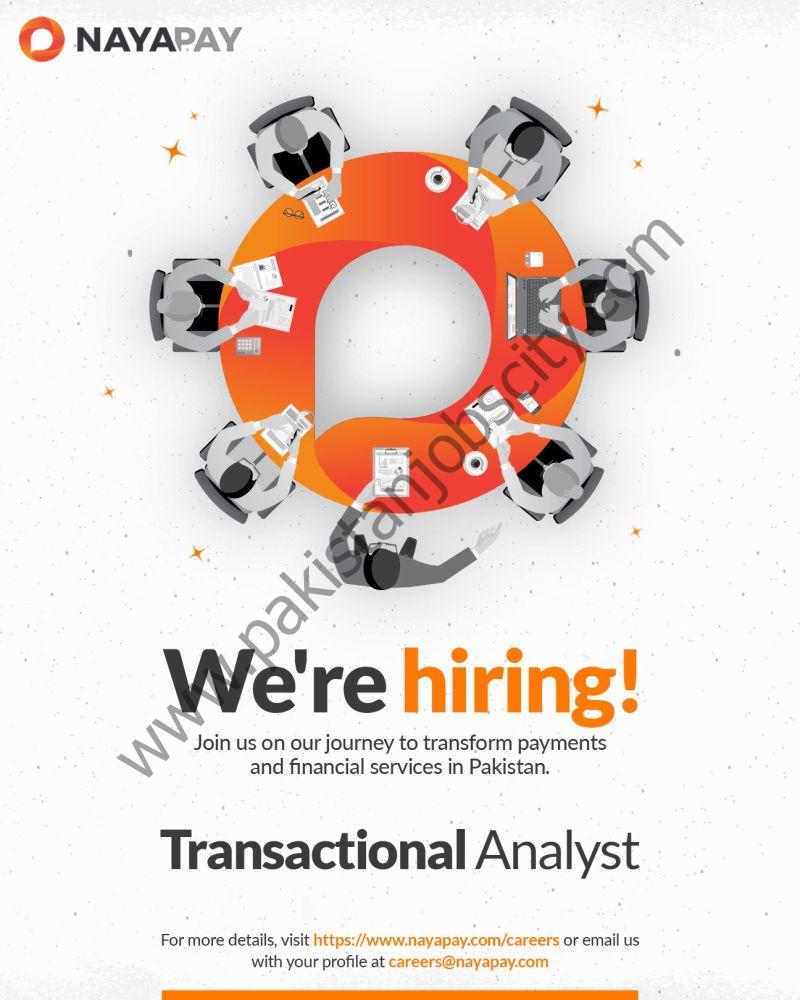 NayaPay Jobs Transactional Analyst 1