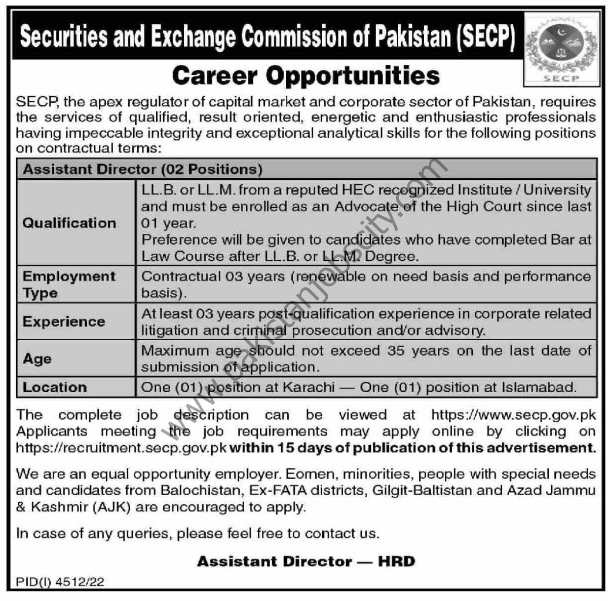 Securities & Exchange Commission SECP Jobs 22 January 2023 Dawn 1
