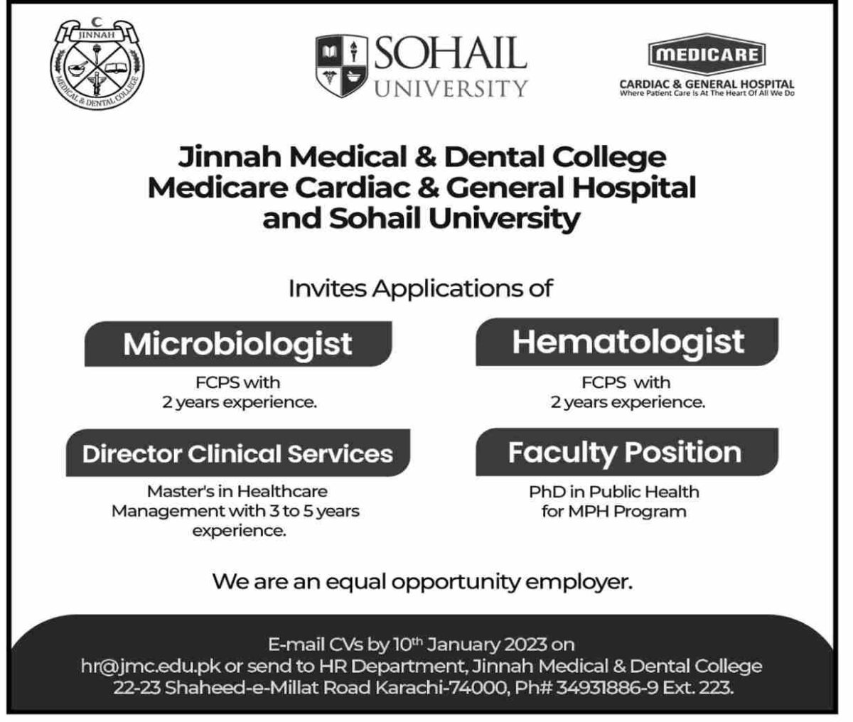 Sohail University Jobs 01 January 2023 Dawn 1