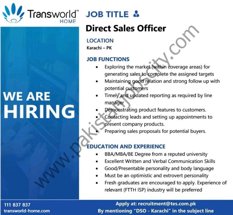 Transworld Home Jobs Direct Sales Officer 1