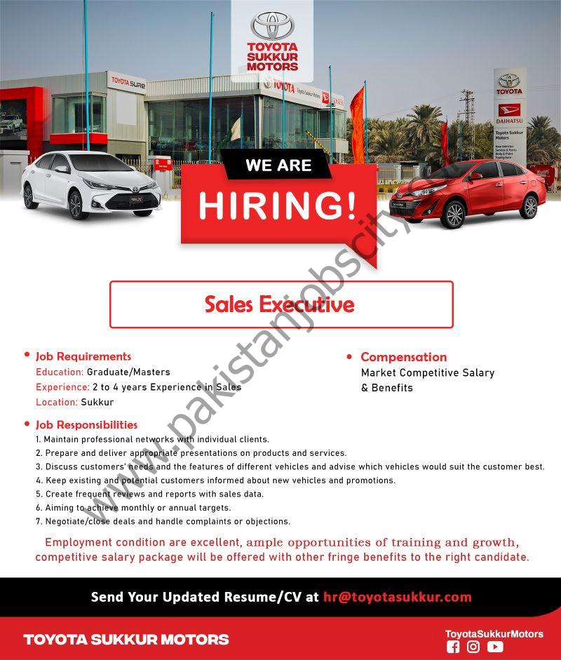 Toyota Sukkur Motors Jobs Sales Executive 1