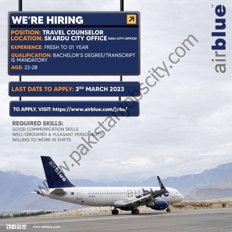 Airblue Pakistan Jobs Travel Counselor 1