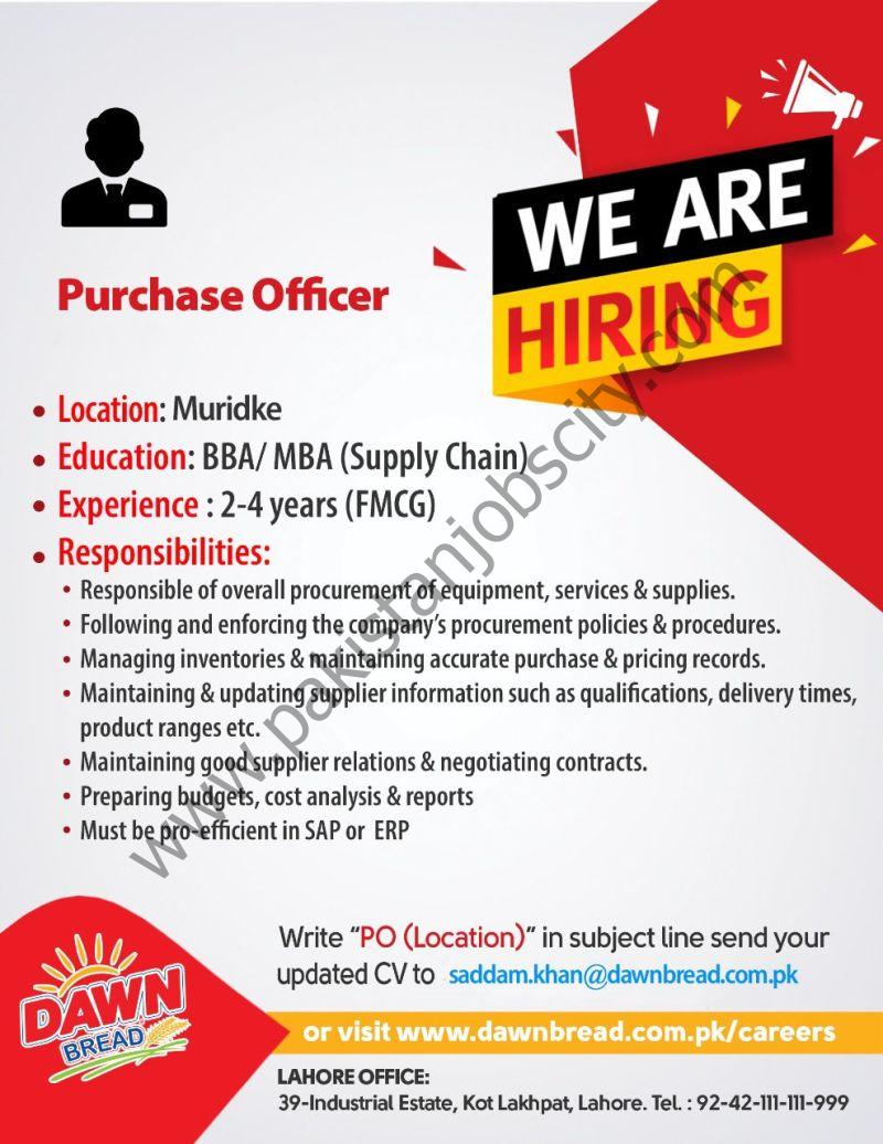 Dawn Bread Jobs Purchase Officer  1