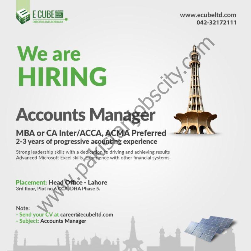 E-Cube Limited Jobs Accounts Manager 1