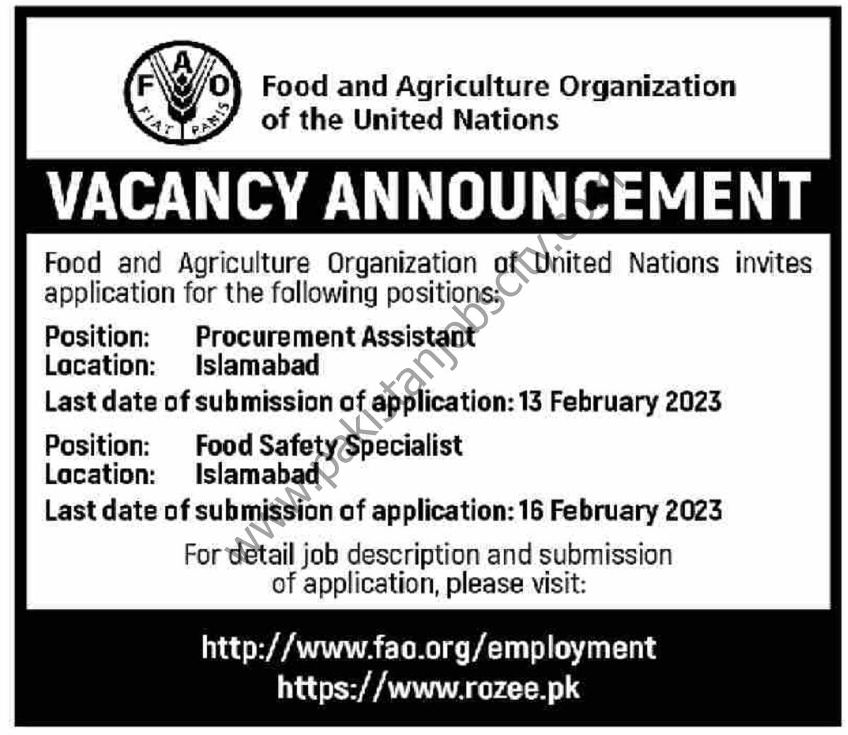 FAO Jobs 05 February 2023 Dawn 1