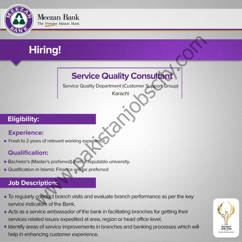Meezan Bank Limited Jobs Service Quality Consultant 1