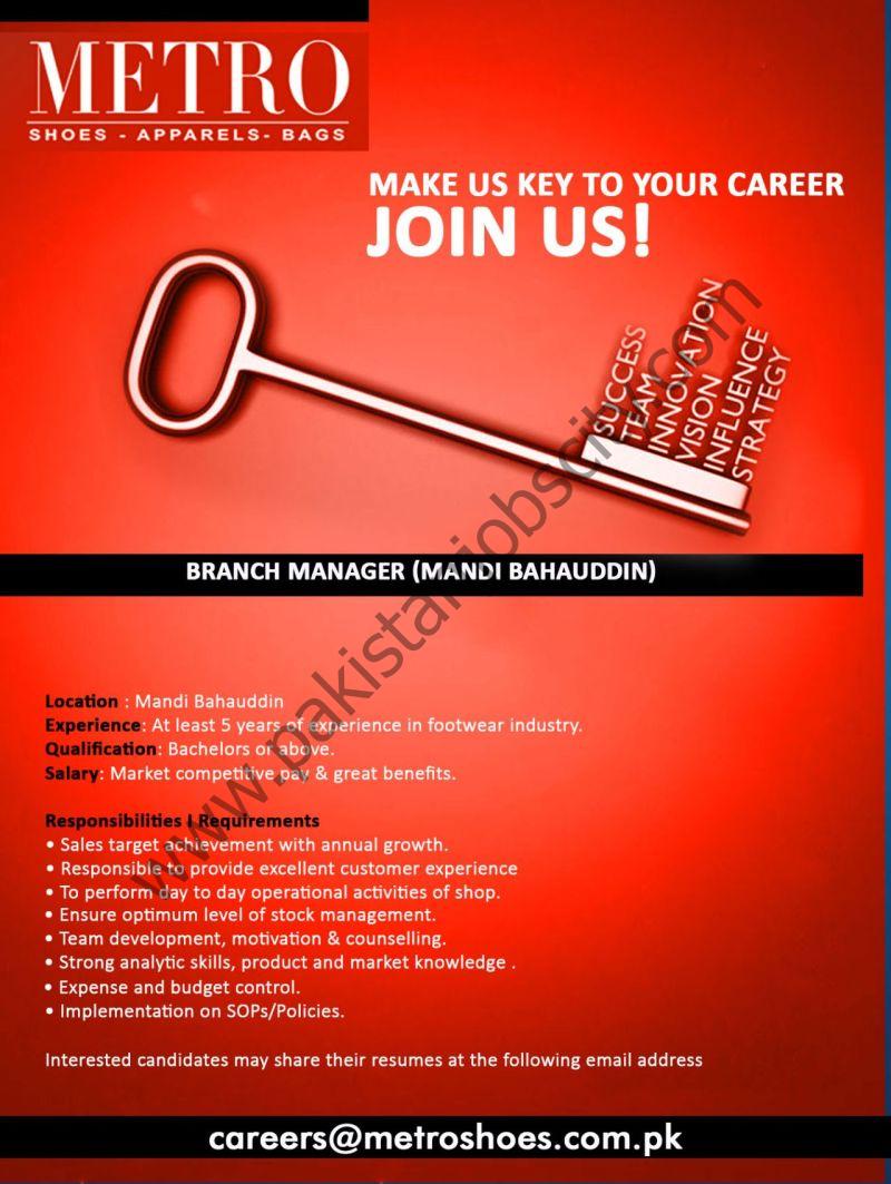 Metro Shoes Jobs Branch Manager 1