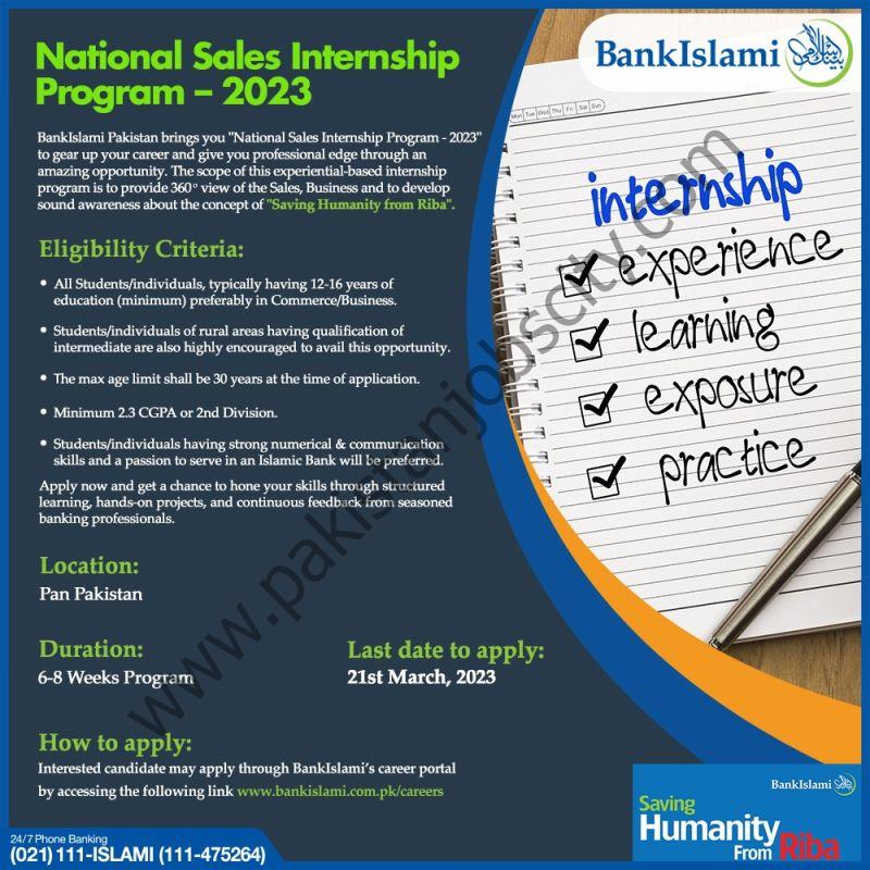 Bank Islami National Sales Internship Program 2023 1