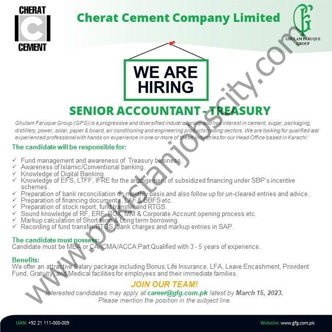 Cherat Cement Company Limited Jobs Senior Accountant Treasury 1