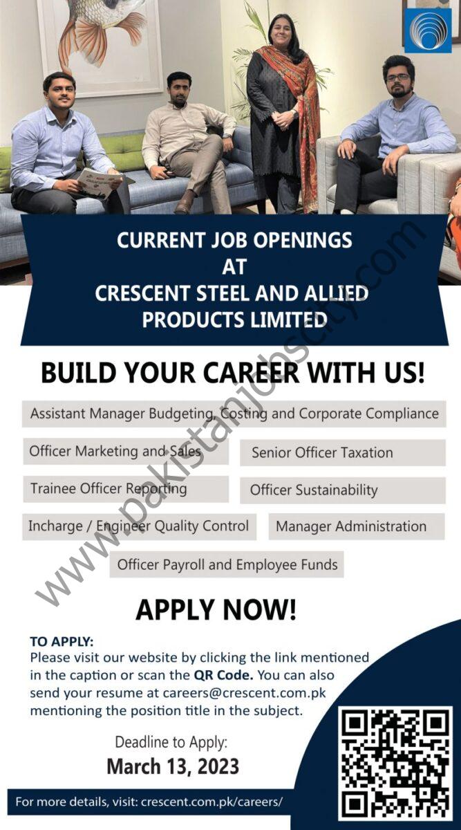 Crescent Steel & Allied Products Limited Jobs March 2023 1