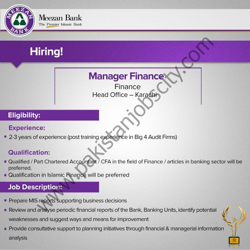Meezan Bank Limited Jobs Finance Manager 1