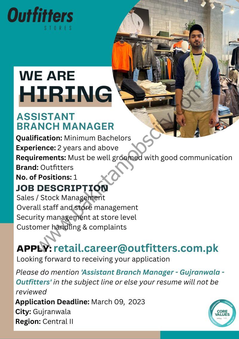 Outfitters Stores Pvt Ltd Jobs Assistant Branch Manager 1