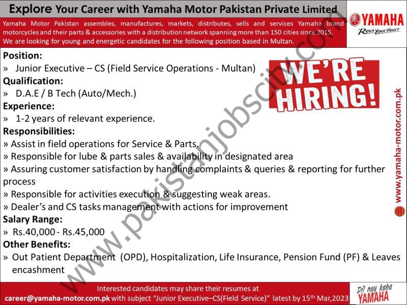 Yamaha Motor Pakistan Jobs March 2023 1