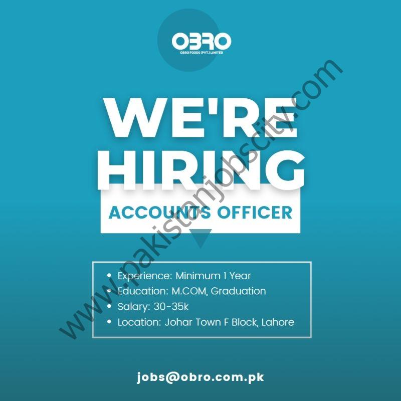 OBRO Foods Pvt Ltd Jobs Accounts Officer 1