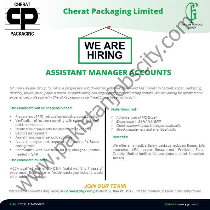 Cherat Packaging Limited Jobs Assistant Manager Accounts 1