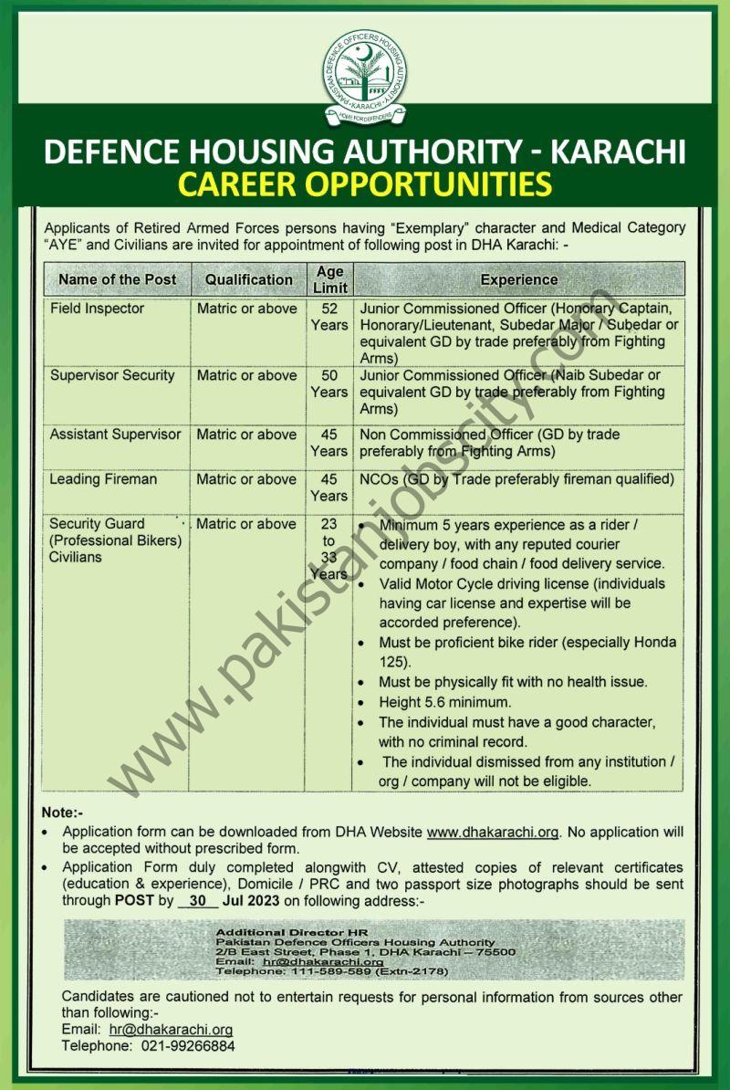 DHA Karachi Jobs July 2023 1