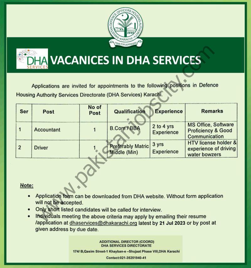 DHA Karachi Jobs July 2023 2