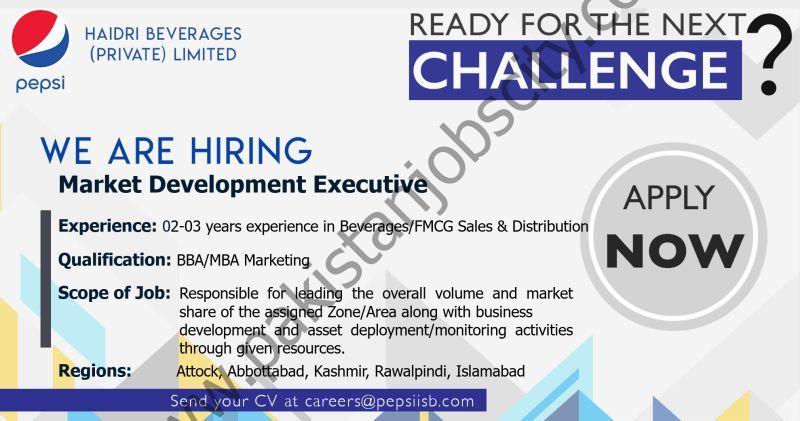 Haidri Beverages Pvt Ltd Jobs Market Development Executive 1