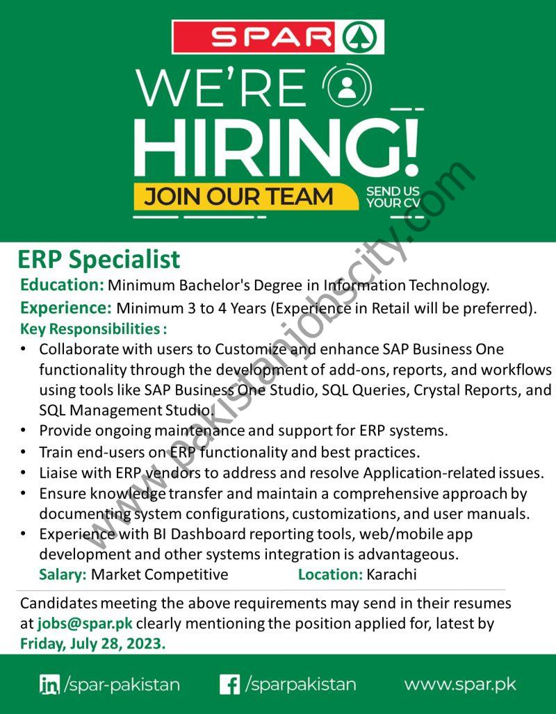 SPAR Pakistan Jobs ERP Specialist 1
