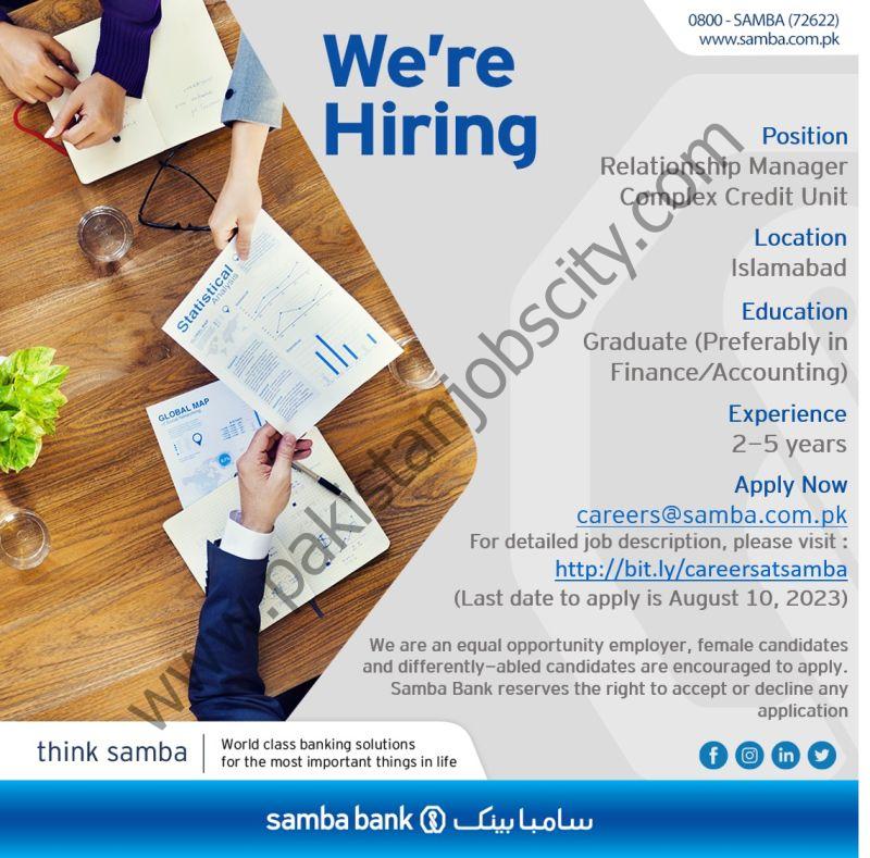Samba Bank Limited Jobs Relationship Manager 1