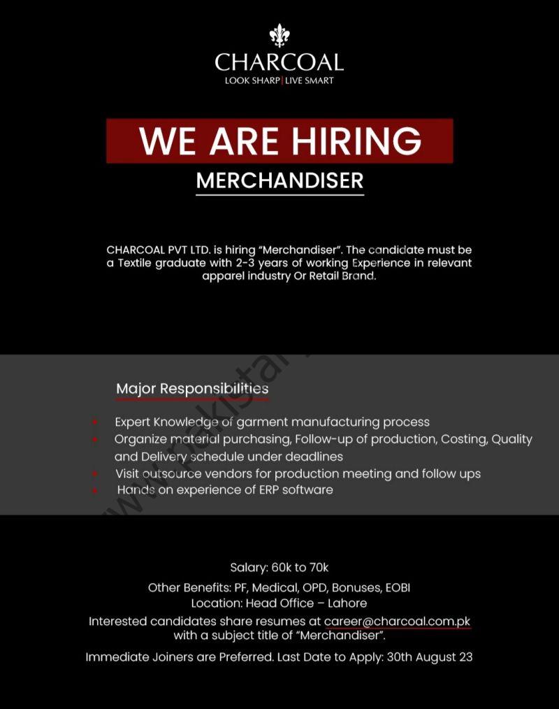 Charcoal Pvt Ltd Jobs Merchandiser 1