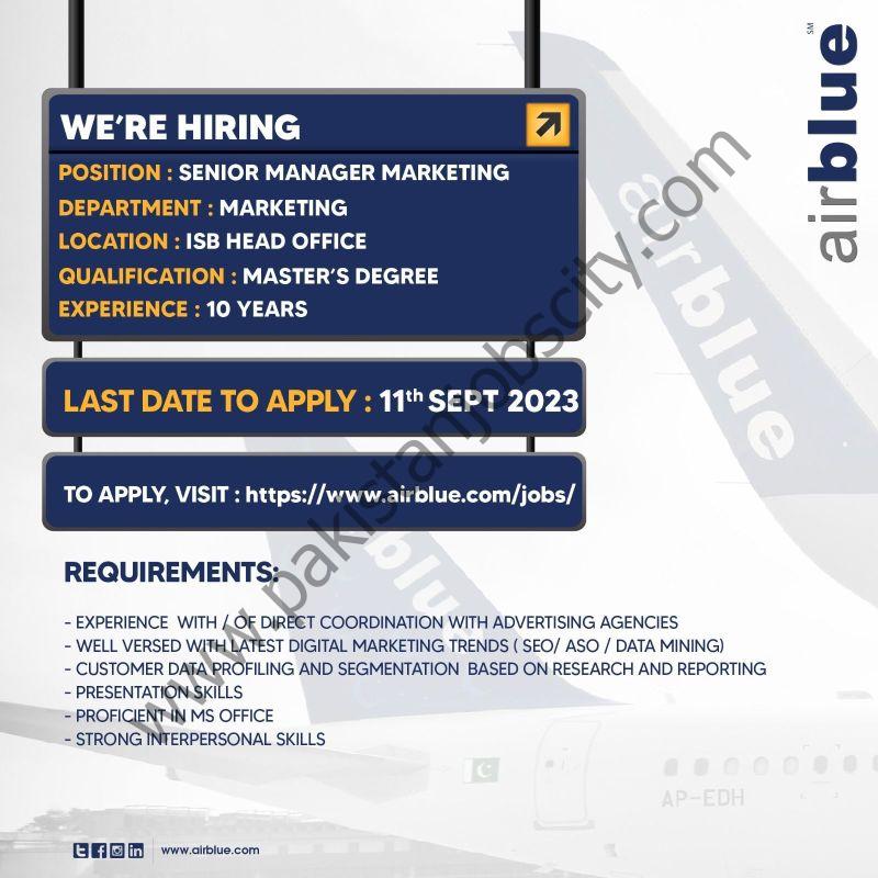 Airblue Pakistan Jobs Senior Manager Marketing 1