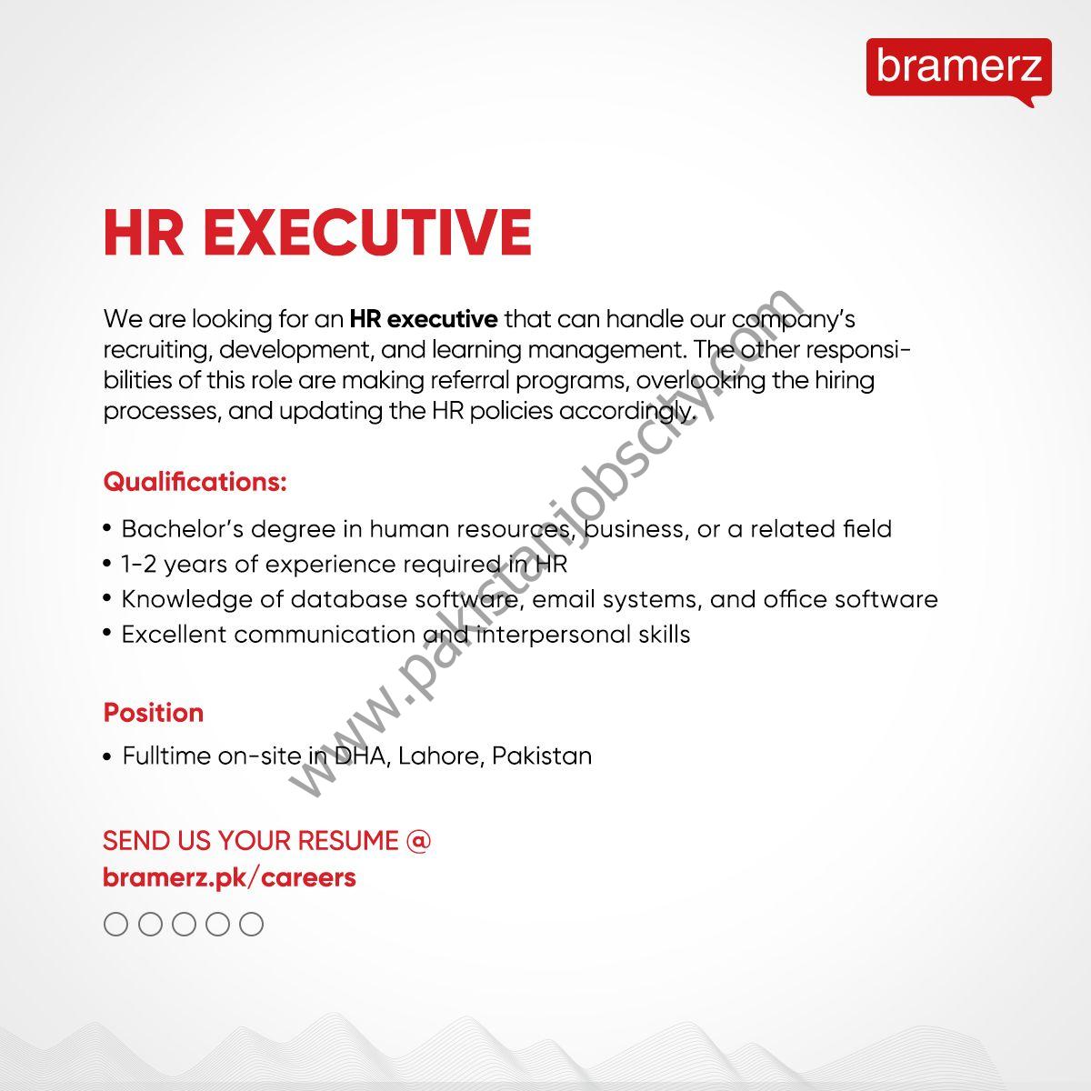 Bramerz Pakistan Jobs HR Executive 1