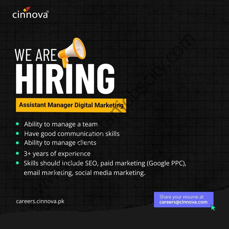 Cinnova Technologies Jobs Assistant Manager Digital Marketing 1