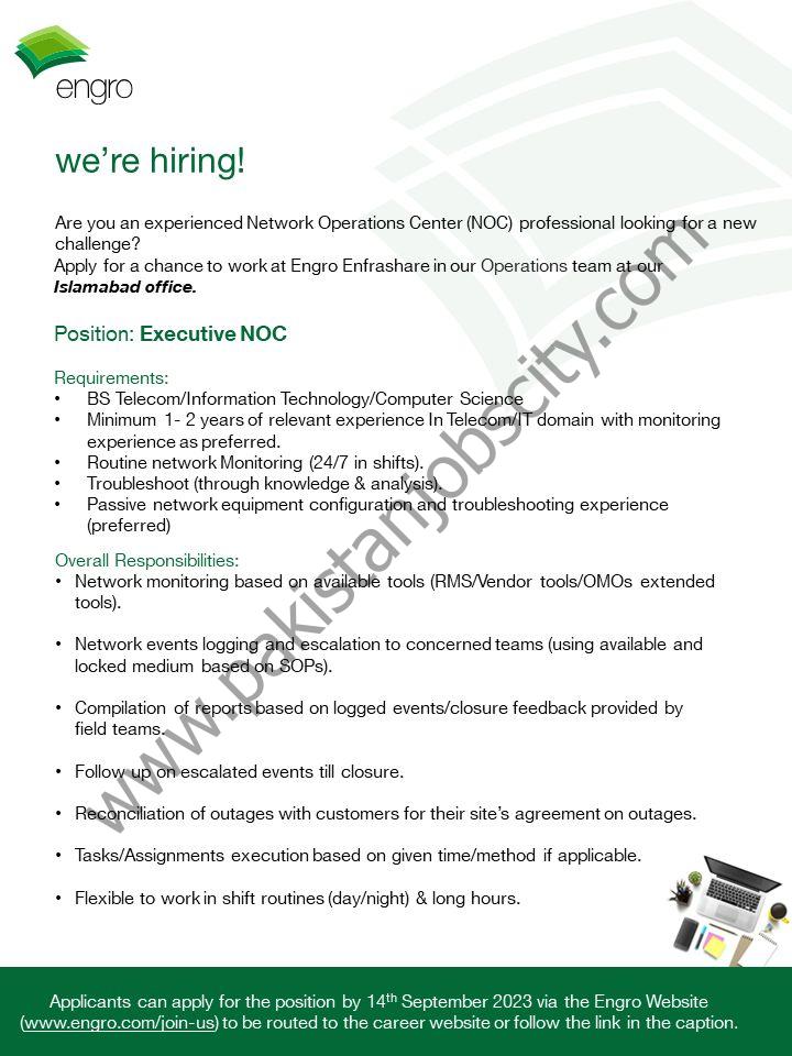 Engro Corporation Limited Jobs Executive NOC 1