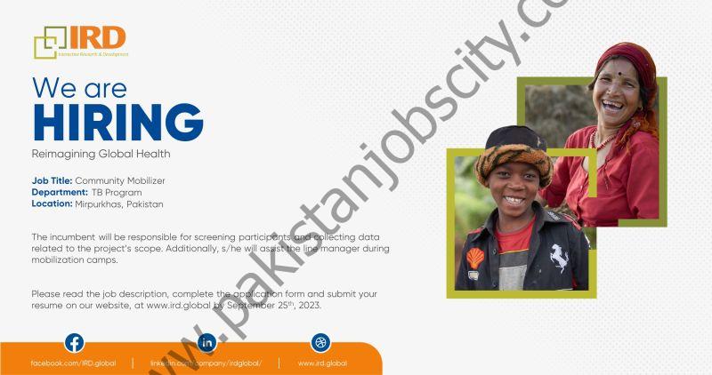 IRD Pakistan Jobs Community Mobilizer 1
