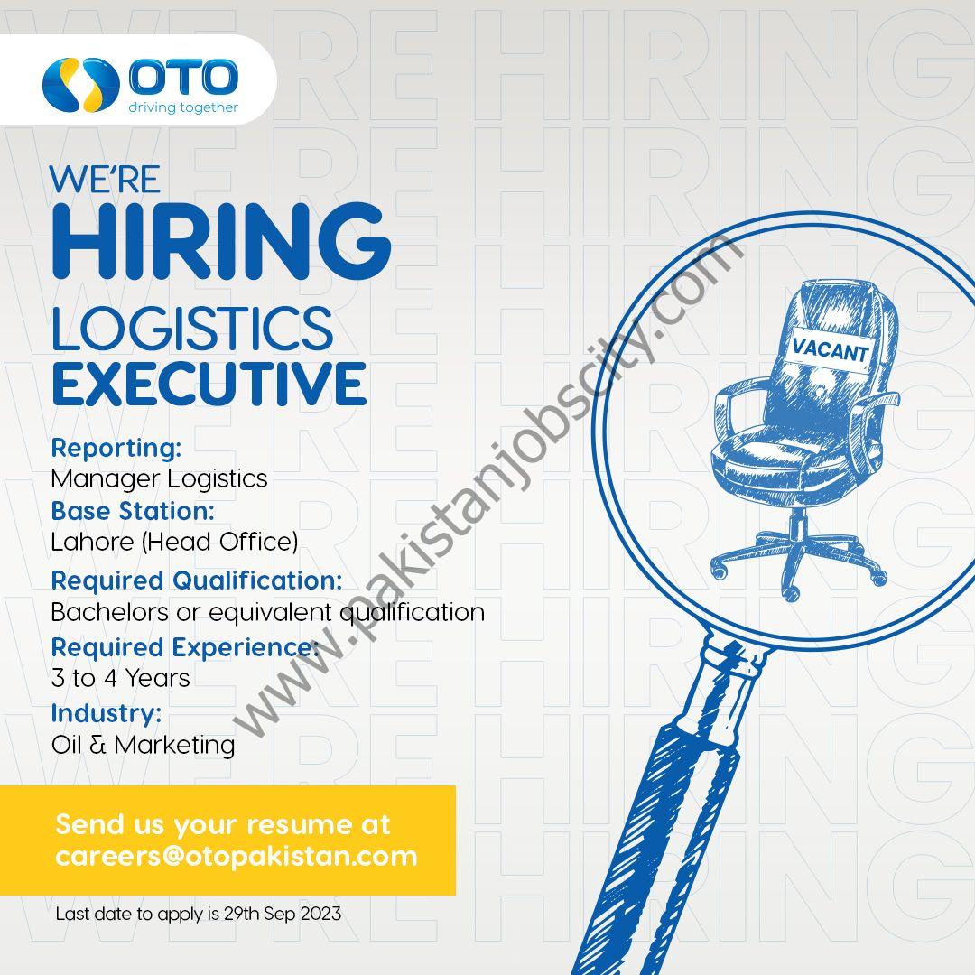 OTO Pakistan Jobs Logistics Executive 1