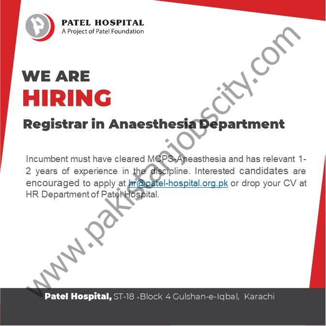 Patel Hospital Jobs Registrar 1