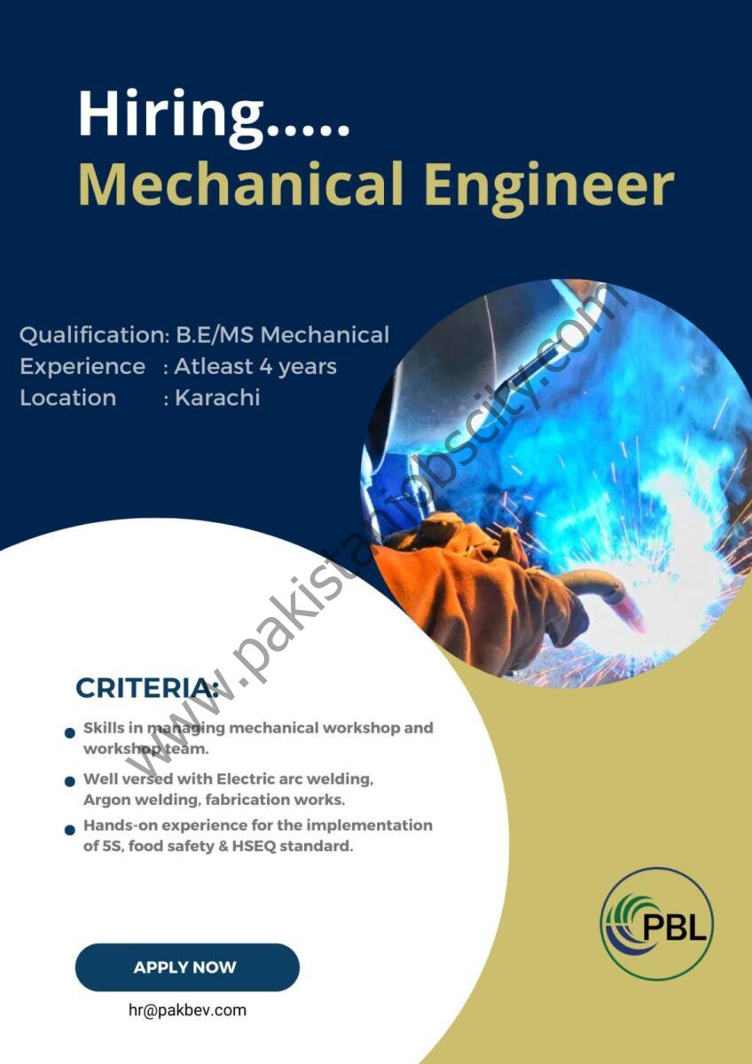 Pakistan Beverage Limited PBL Jobs Mechanical Engineer 1