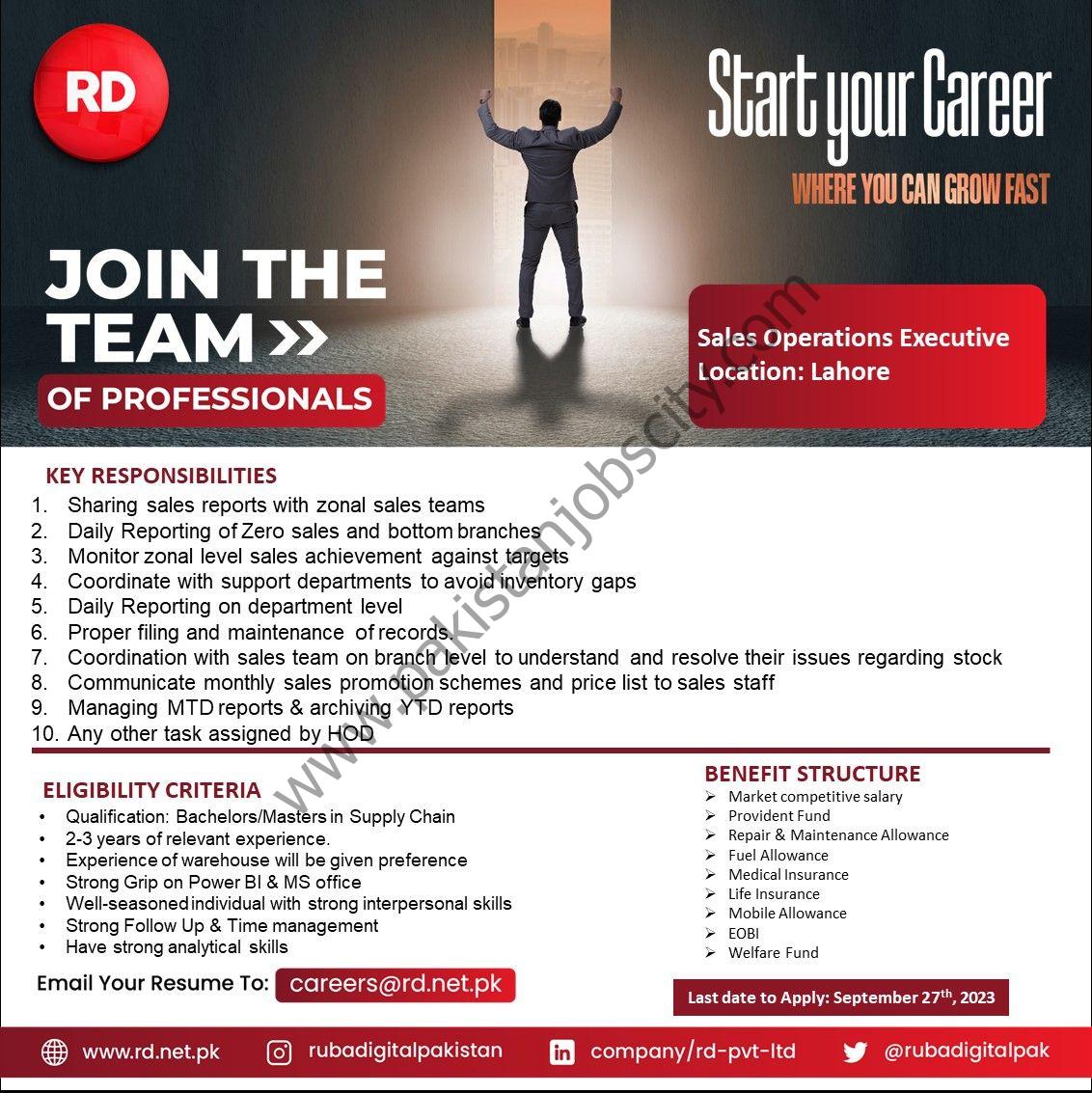 RD Ruba Digital Pvt Ltd Jobs Sales Operations Executive 1