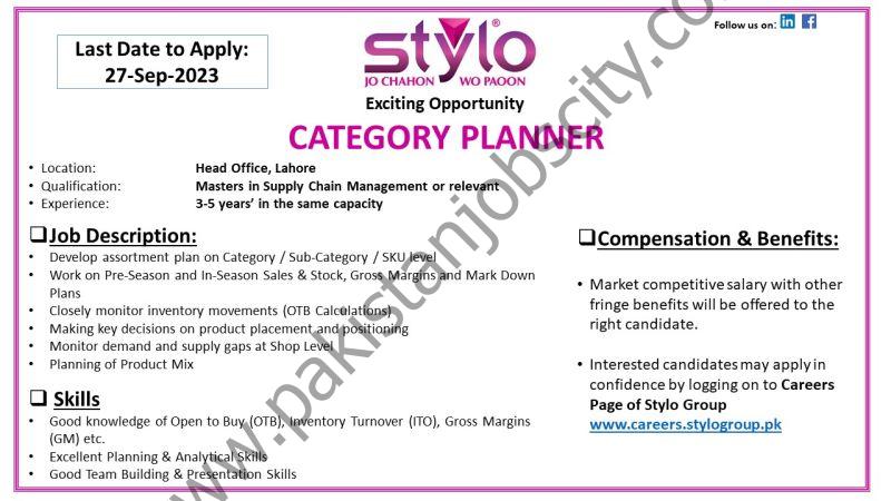 Stylo Pvt Ltd Jobs Category Planner 1