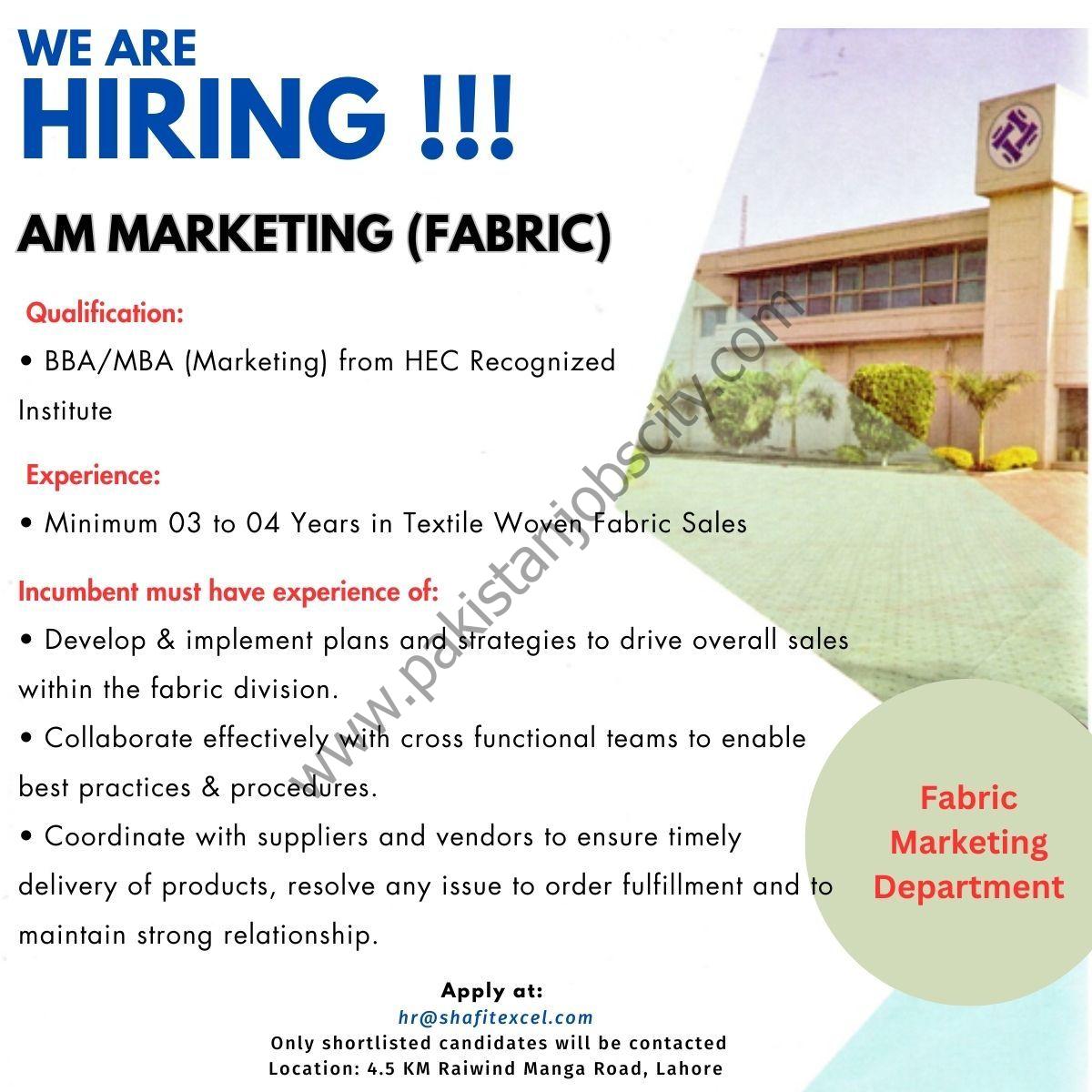 Shafi Texcel Pvt Ltd Jobs AM Marketing (Fabric) 1