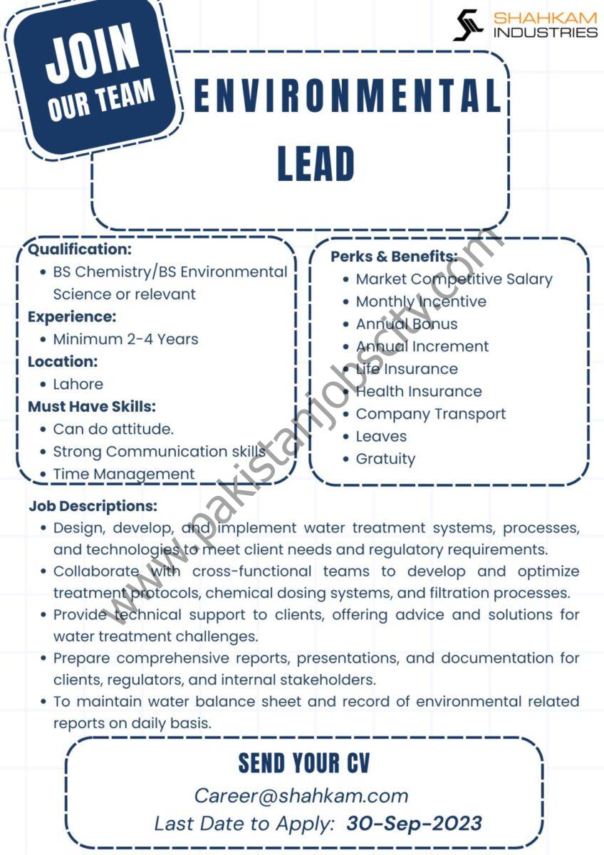 Shahkam Industries Jobs Environmental Lead 1