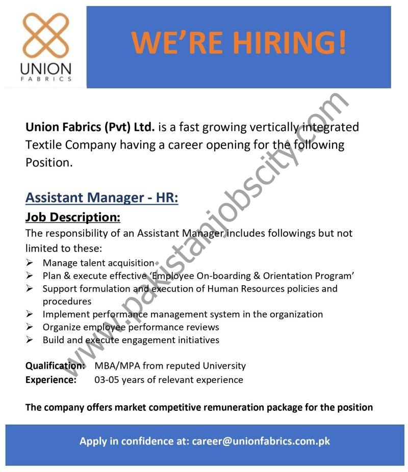 Union Fabrics Pvt Ltd Jobs September 2023 2