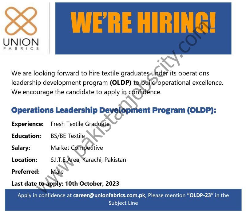 Union Fabrics Operations Leadership Development Program OLDP 2023 1
