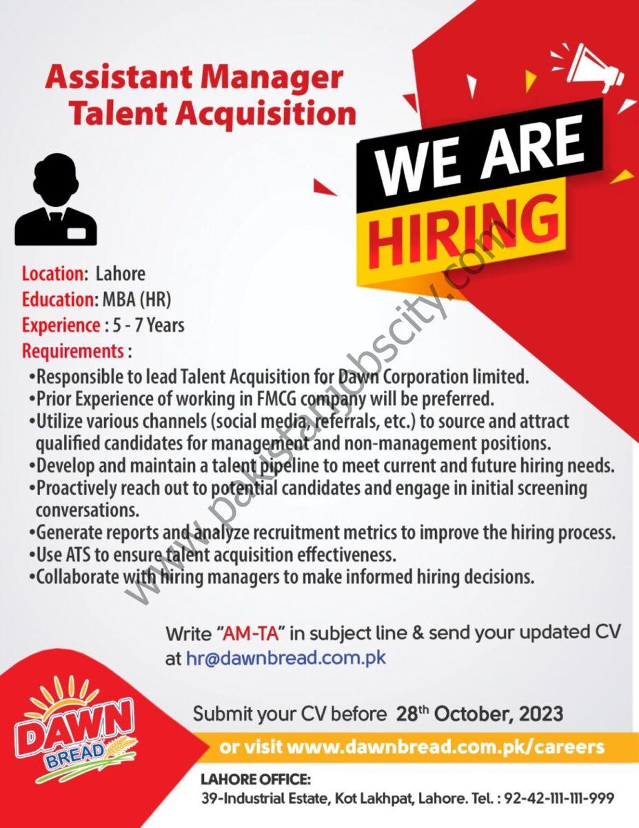 Dawn Bread Jobs Assistant Manager Talent Acquistion 1