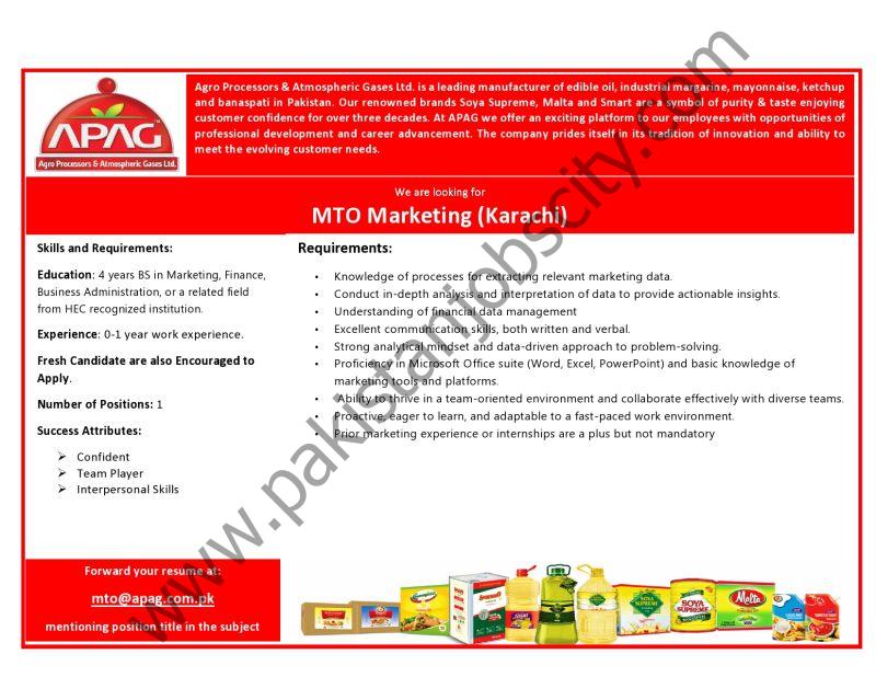 Agro Processors & Atmospheric Gases Pvt Ltd APAG Jobs MTO Marketing 1